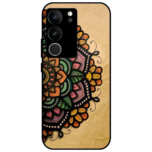 Mandala Art - Glossy Metal Silicone Case for Vivo V29 5G