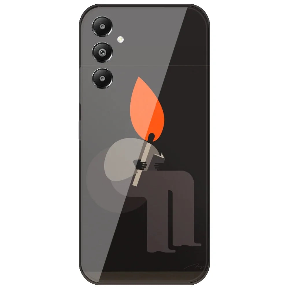 Matchstick Flame Man - Printed Silicone Case for Samsung Galaxy A05s