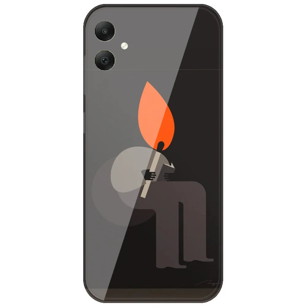 Matchstick Flame Man - Printed Silicone Case for Samsung Galaxy A06