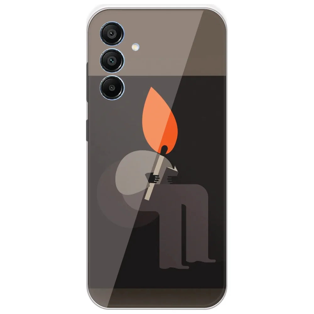 Matchstick Flame Man - Printed Silicone Case for Samsung Galaxy A15