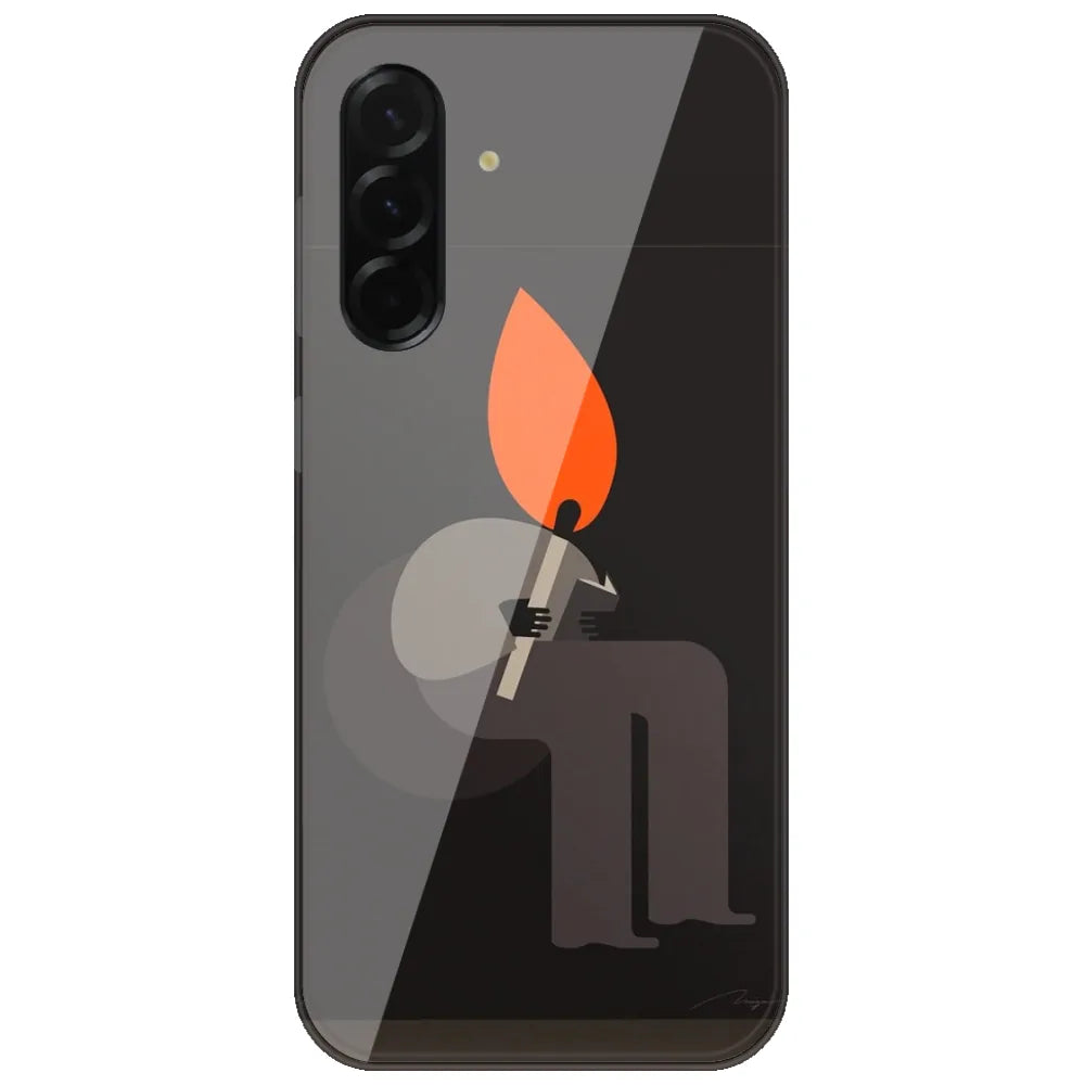 Matchstick Flame Man - Printed Silicone Case for Samsung Galaxy A17