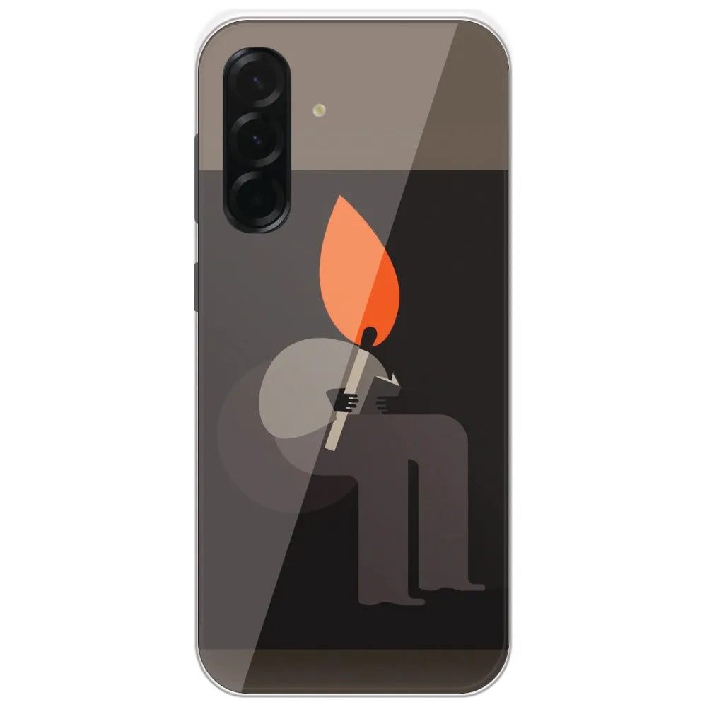 Matchstick Flame Man - Printed Silicone Case for Samsung Galaxy A36