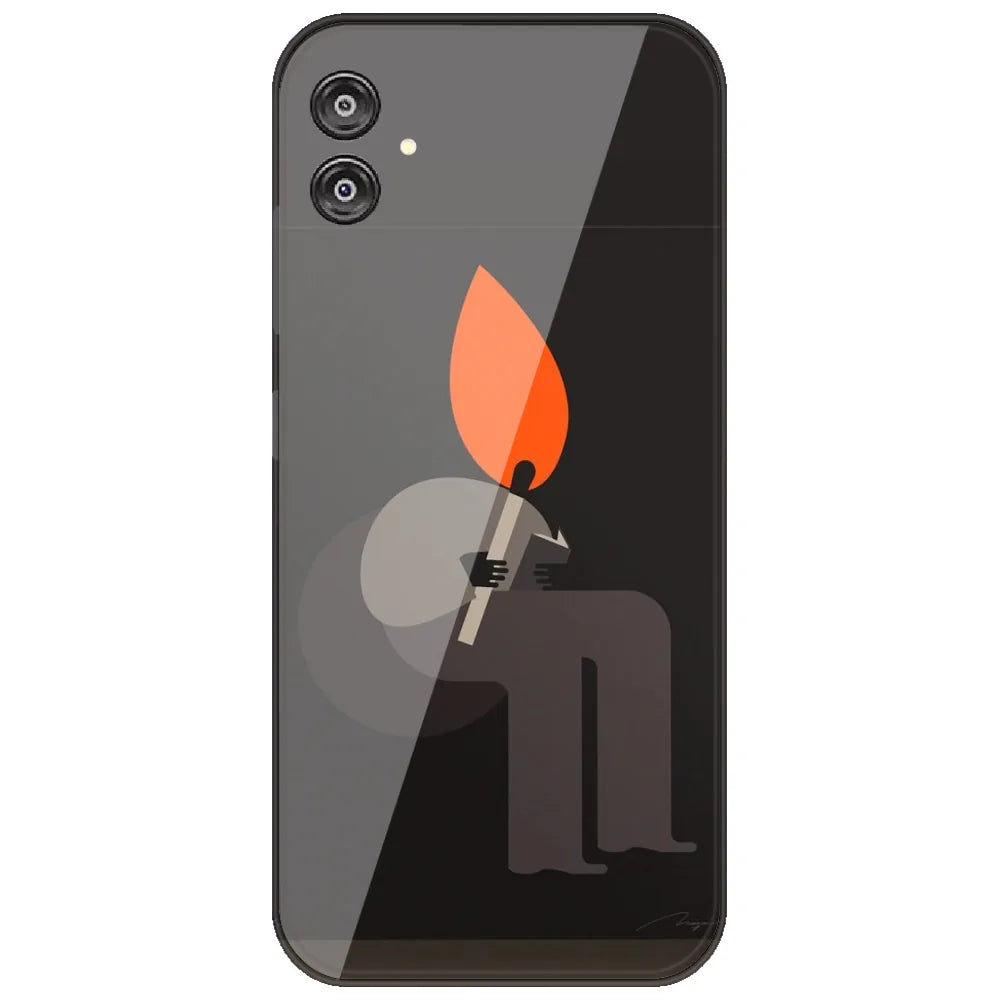 Matchstick Flame Man - Printed Silicone Case for Samsung Galaxy F04