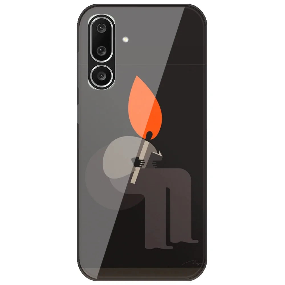 Matchstick Flame Man - Printed Silicone Case for Samsung Galaxy M36