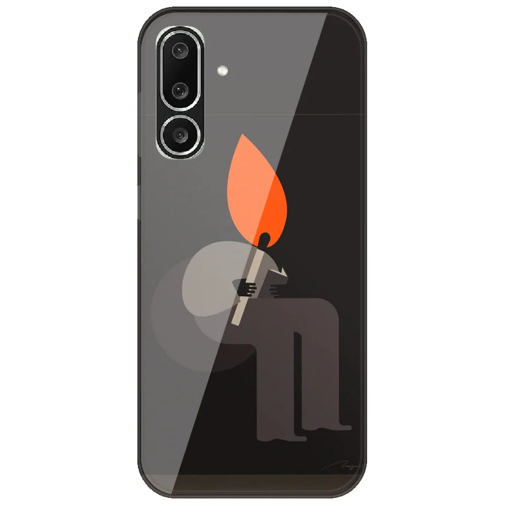 Matchstick Flame Man - Printed Silicone Case for Samsung Galaxy M56 5G