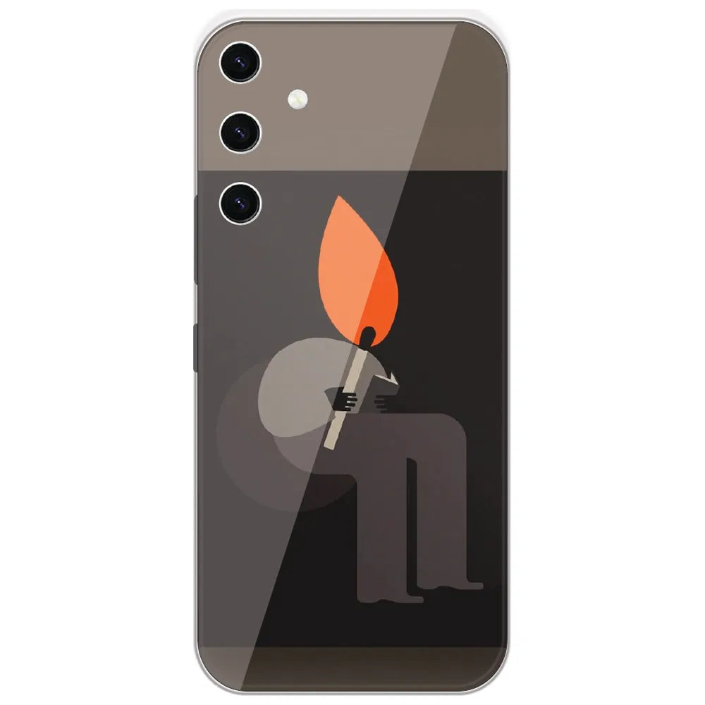 Matchstick Flame Man - Printed Silicone Case for Samsung Galaxy S23 Plus 5G