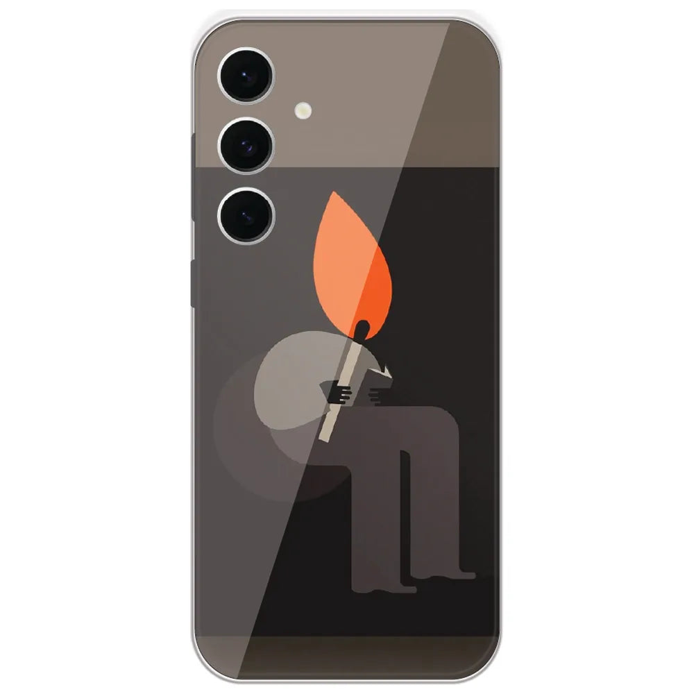 Matchstick Flame Man - Printed Silicone Case for Samsung Galaxy S24 FE