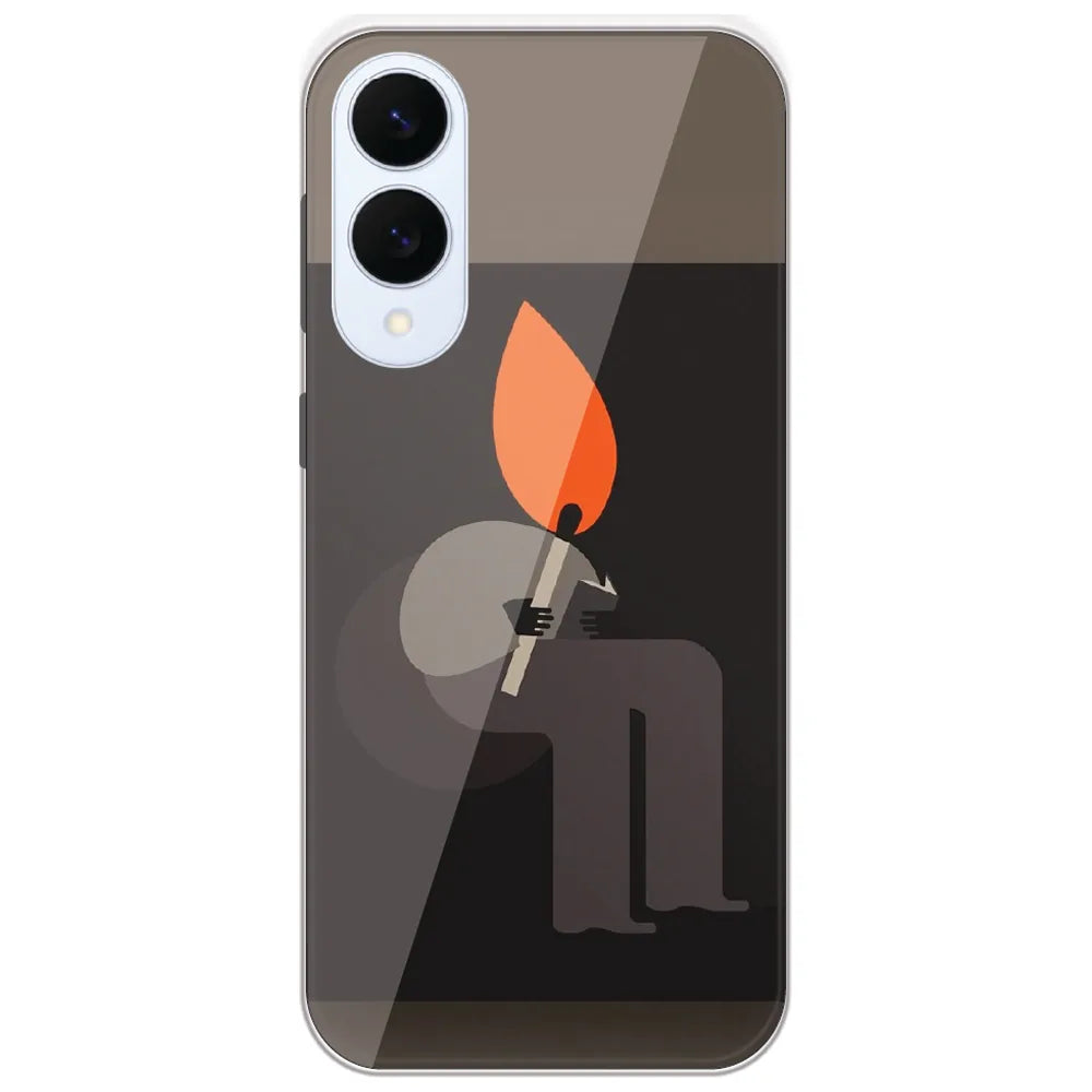 Matchstick Flame Man - Printed Silicone Case for Samsung Galaxy S25 Edge