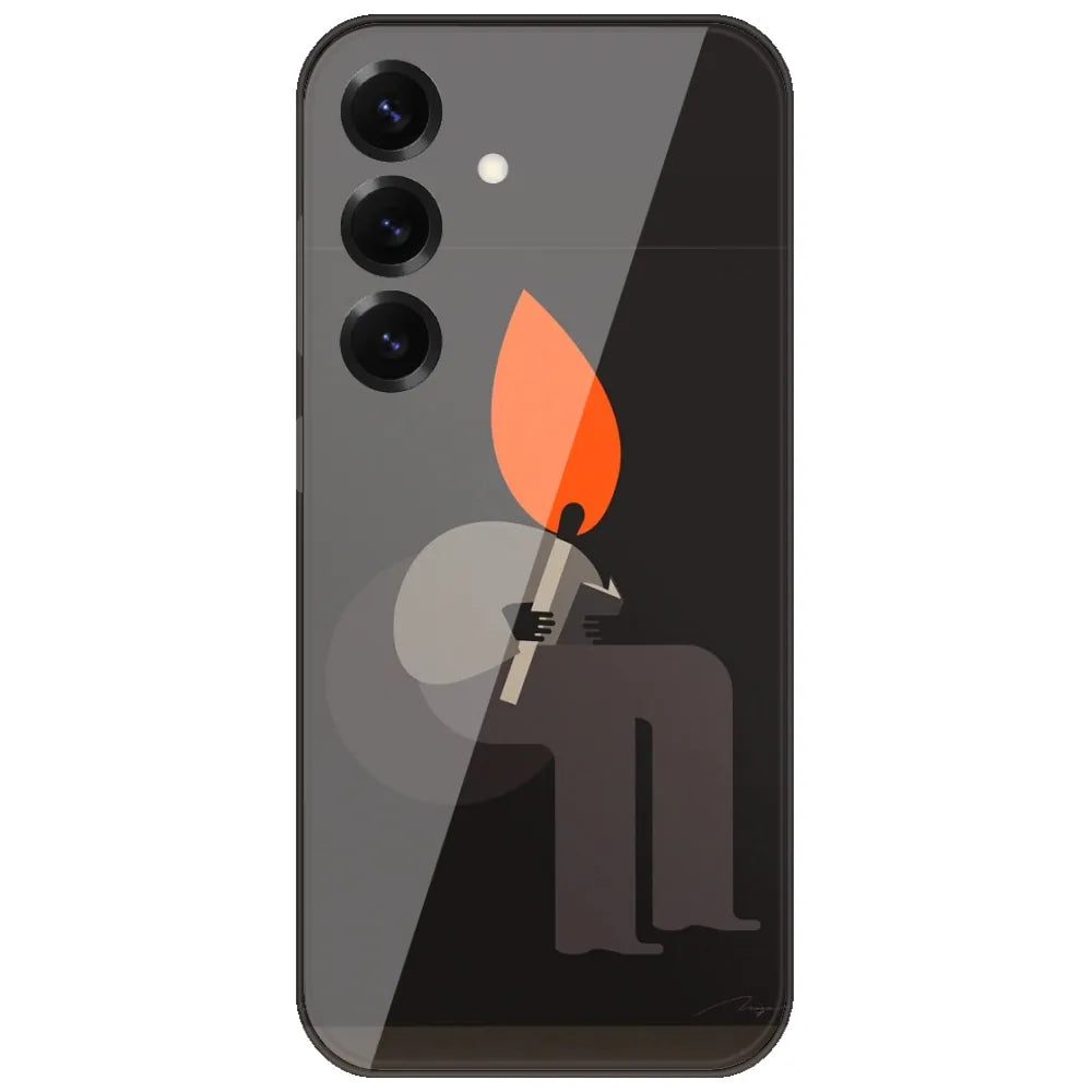 Matchstick Flame Man - Printed Silicone Case for Samsung Galaxy S25 FE