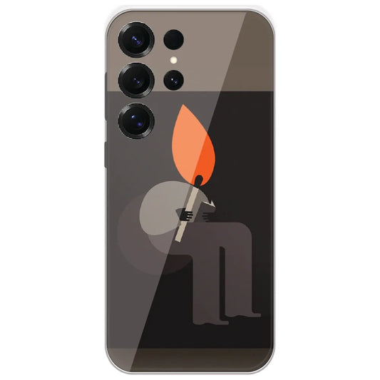 Matchstick Flame Man - Printed Silicone Case for Samsung Galaxy S25 Ultra