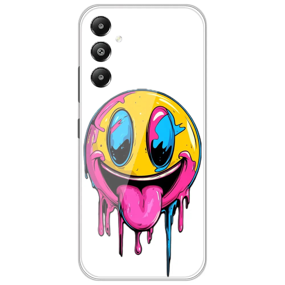 Melting Smiley Face - Printed Silicone Case for Samsung Galaxy A05s