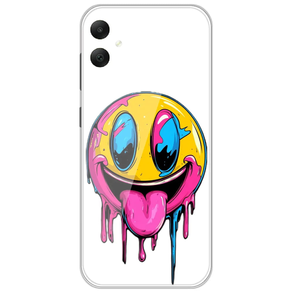 Melting Smiley Face - Printed Silicone Case for Samsung Galaxy A06