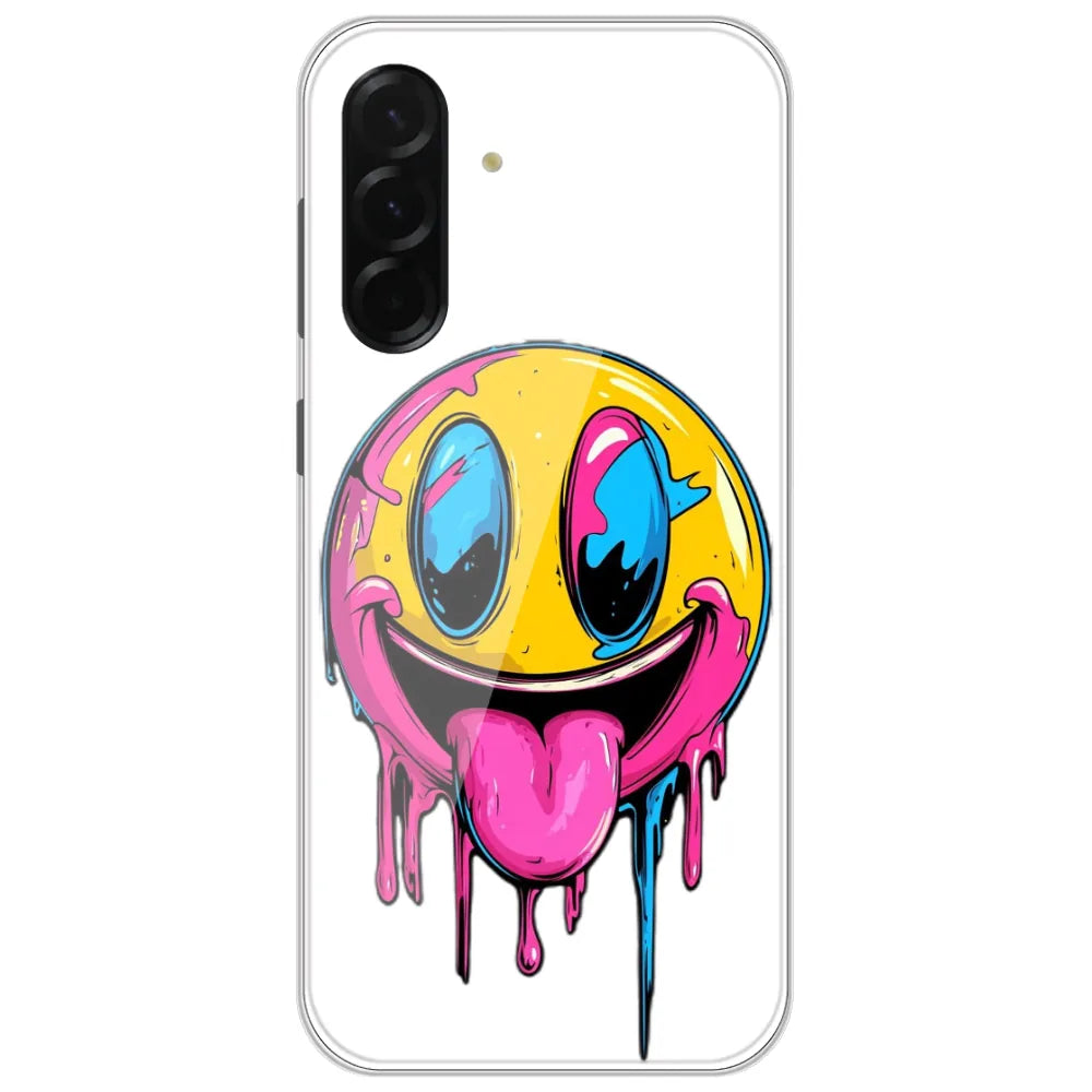Melting Smiley Face - Printed Silicone Case for Samsung Galaxy A17