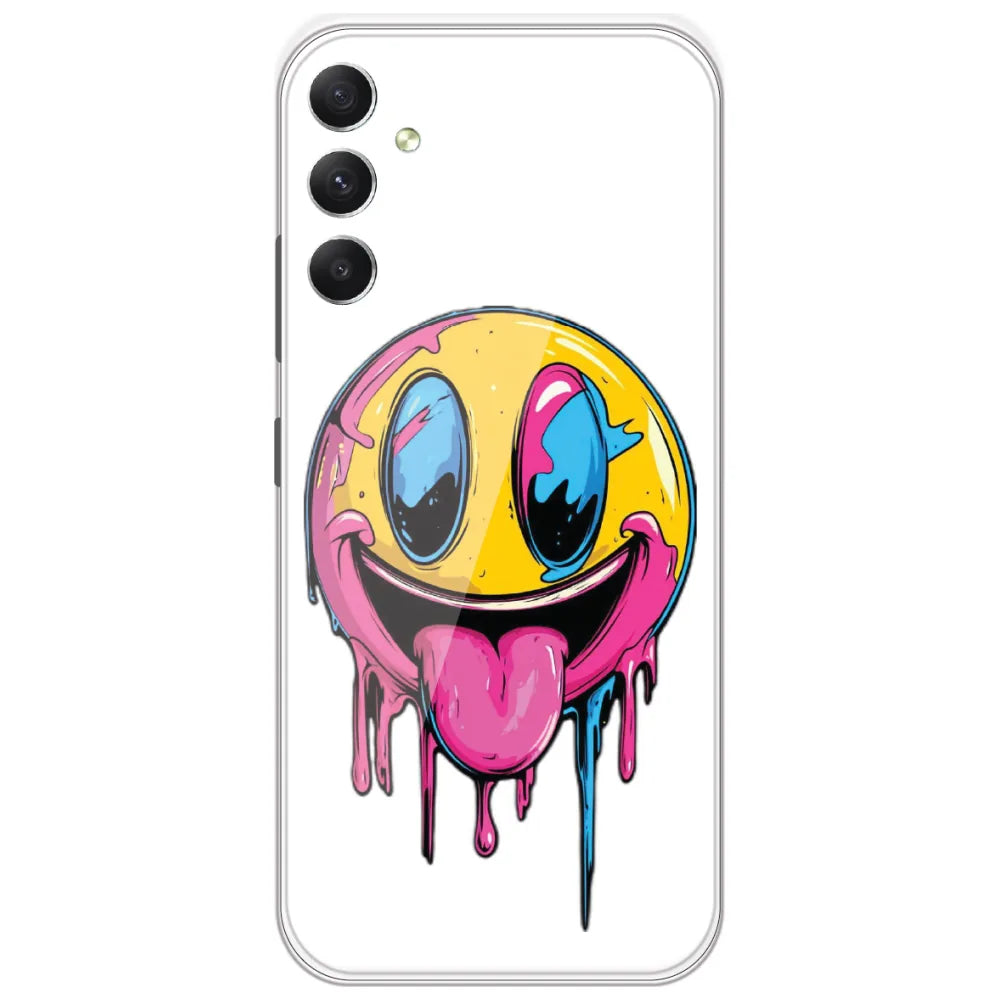 Melting Smiley Face - Printed Silicone Case for Samsung Galaxy A34
