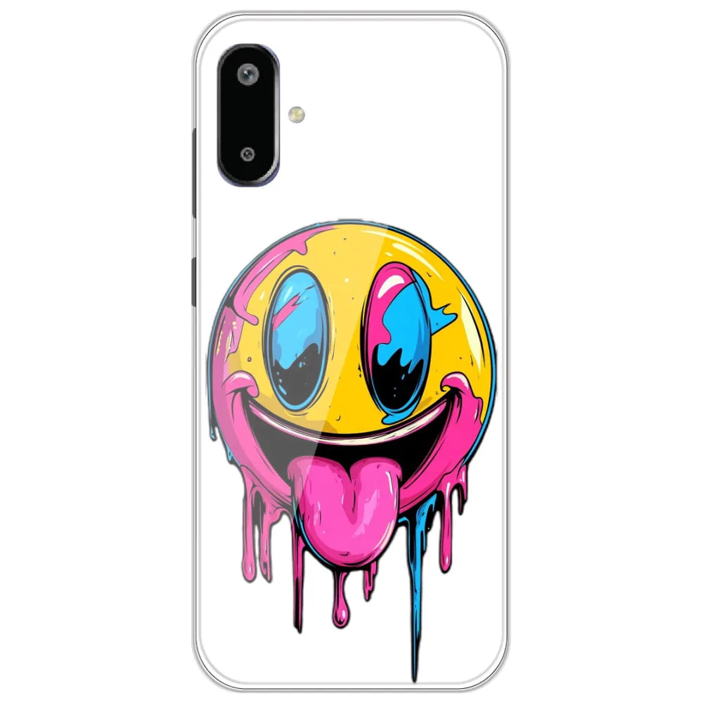 Melting Smiley Face - Printed Silicone Case for Samsung Galaxy F06