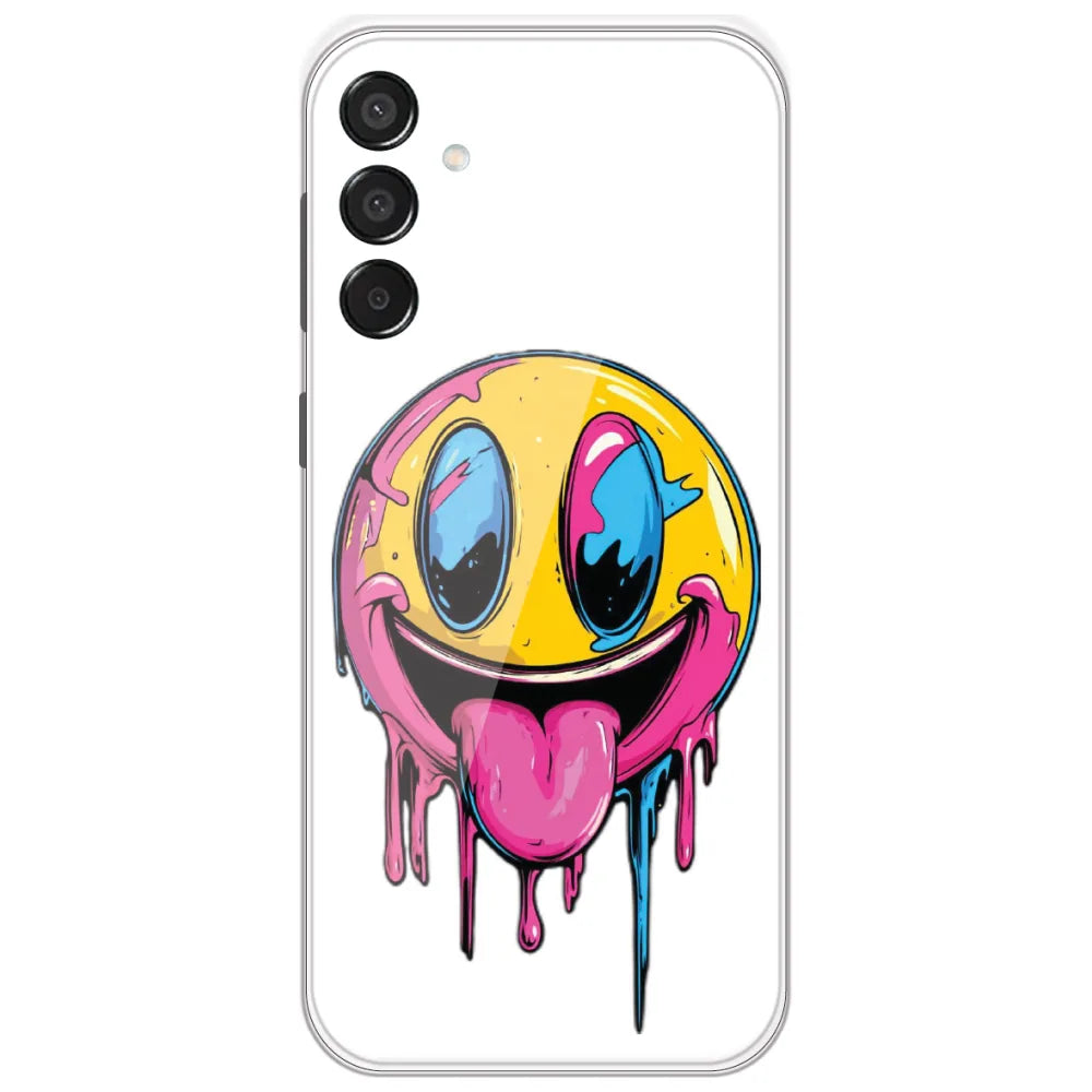 Melting Smiley Face - Printed Silicone Case for Samsung Galaxy M15