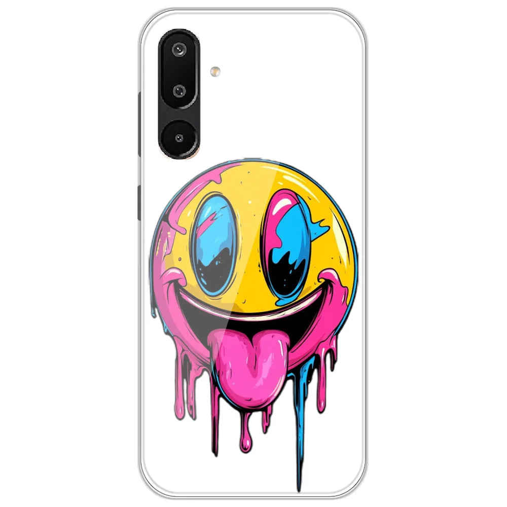 Melting Smiley Face - Printed Silicone Case for Samsung Galaxy M16