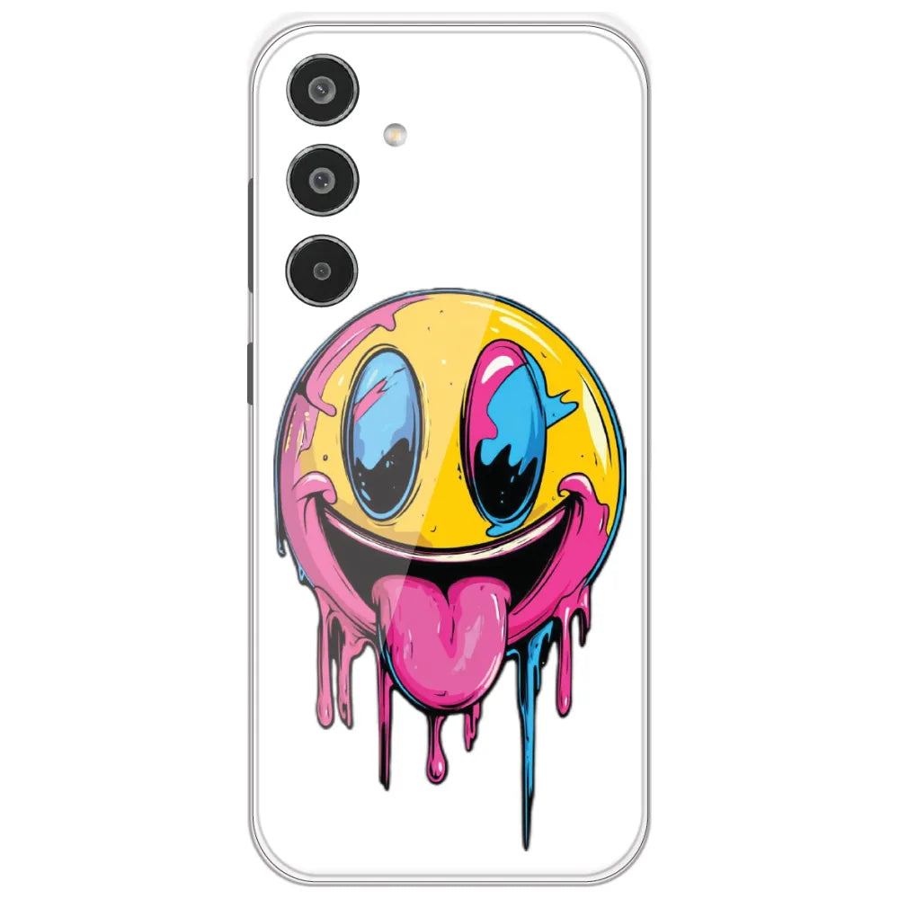 Melting Smiley Face - Printed Silicone Case for Samsung Galaxy M35 5G