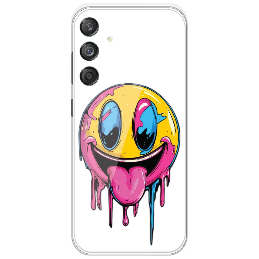 Melting Smiley Face - Printed Silicone Case for Samsung Galaxy M55 5G