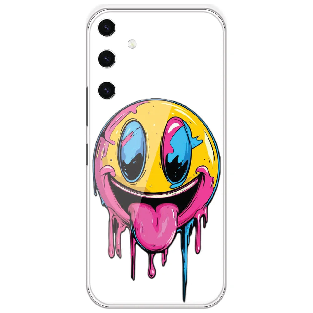 Melting Smiley Face - Printed Silicone Case for Samsung Galaxy S23 Plus 5G