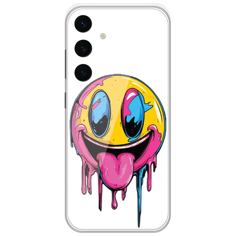 Melting Smiley Face - Printed Silicone Case for Samsung Galaxy S24 Plus