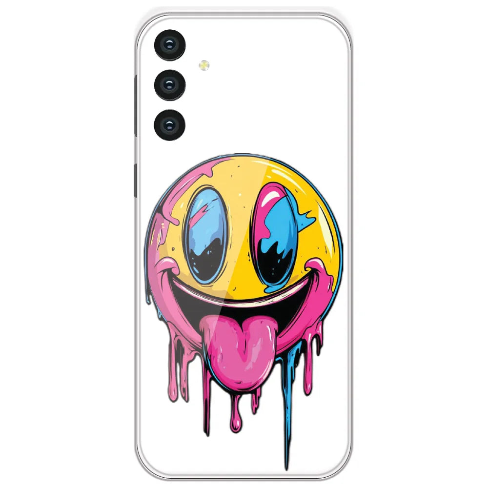 Melting Smiley Face - Printed Silicone Case for Samsung Galaxy S24