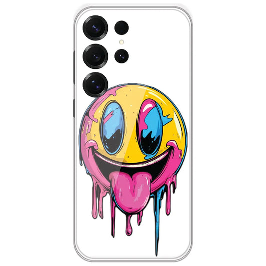 Melting Smiley Face - Printed Silicone Case for Samsung Galaxy S25 Ultra