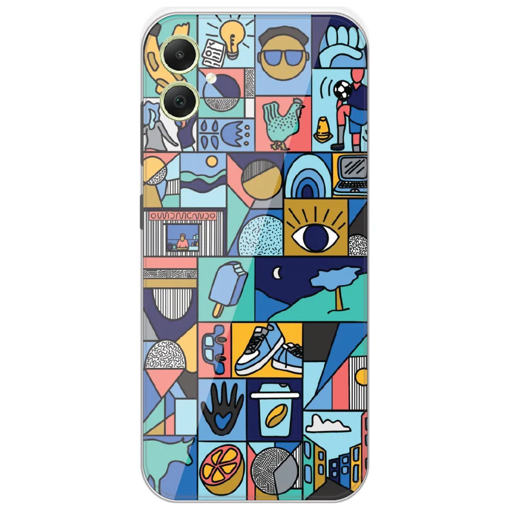 Mint Icon Patchwork - Printed Silicone Case for Samsung Galaxy A05