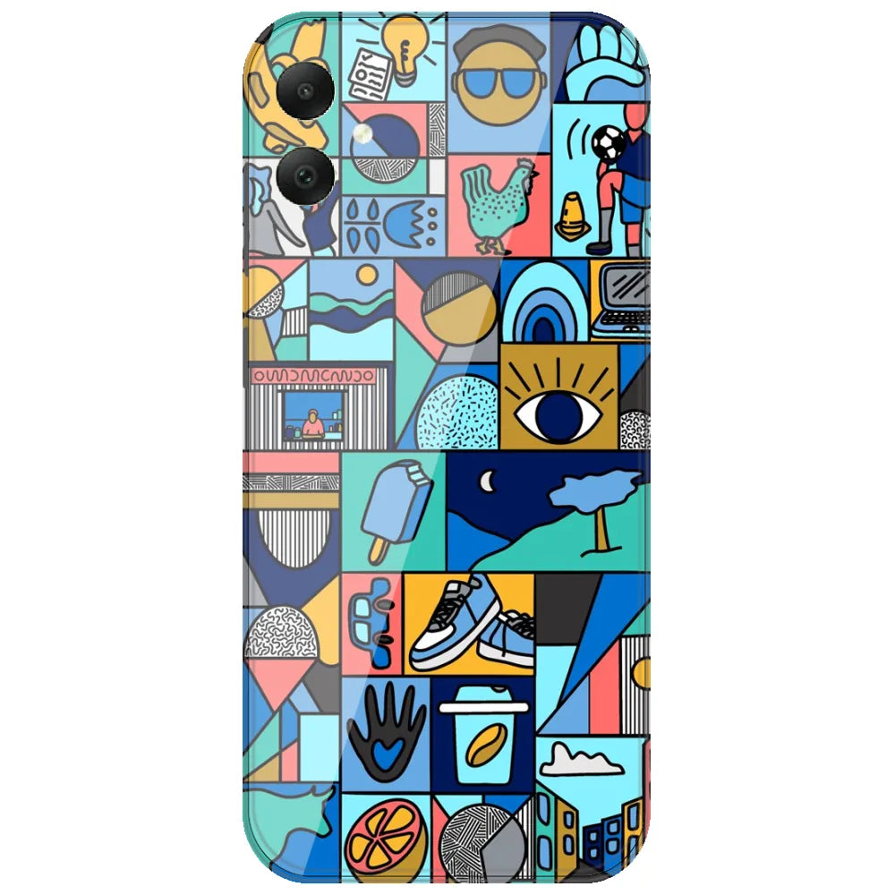 Mint Icon Patchwork - Printed Silicone Case for Samsung Galaxy A06