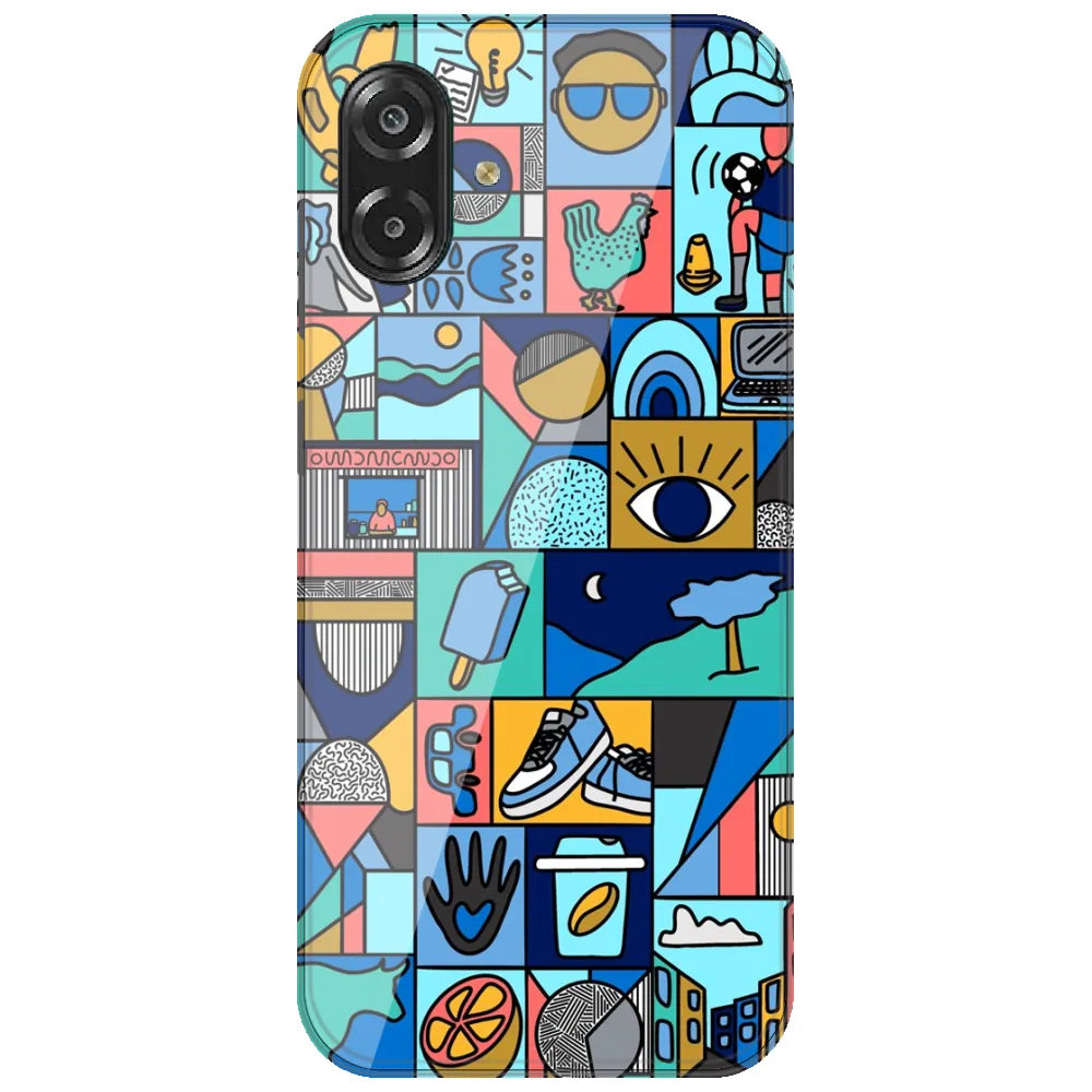 Mint Icon Patchwork - Printed Silicone Case for Samsung Galaxy A07 4G