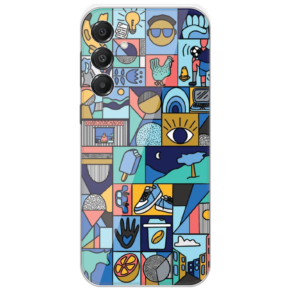 Mint Icon Patchwork - Printed Silicone Case for Samsung Galaxy A16 5G