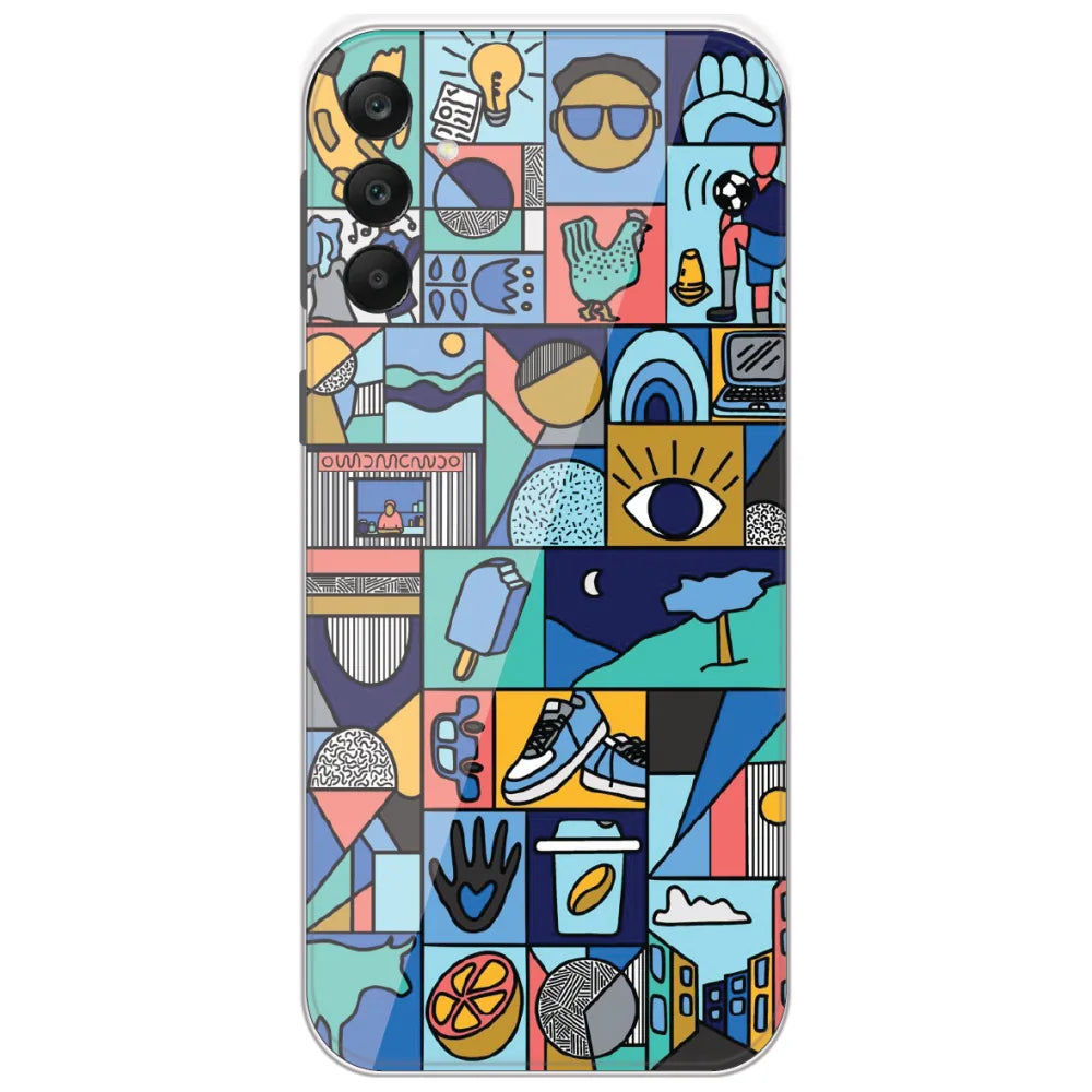 Mint Icon Patchwork - Printed Silicone Case for Samsung Galaxy A25