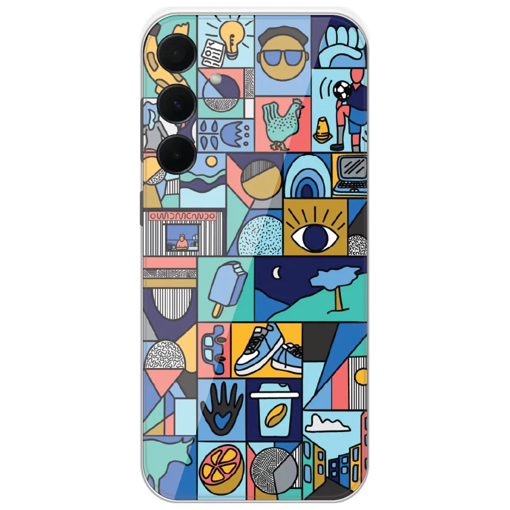 Mint Icon Patchwork - Printed Silicone Case for Samsung Galaxy A35