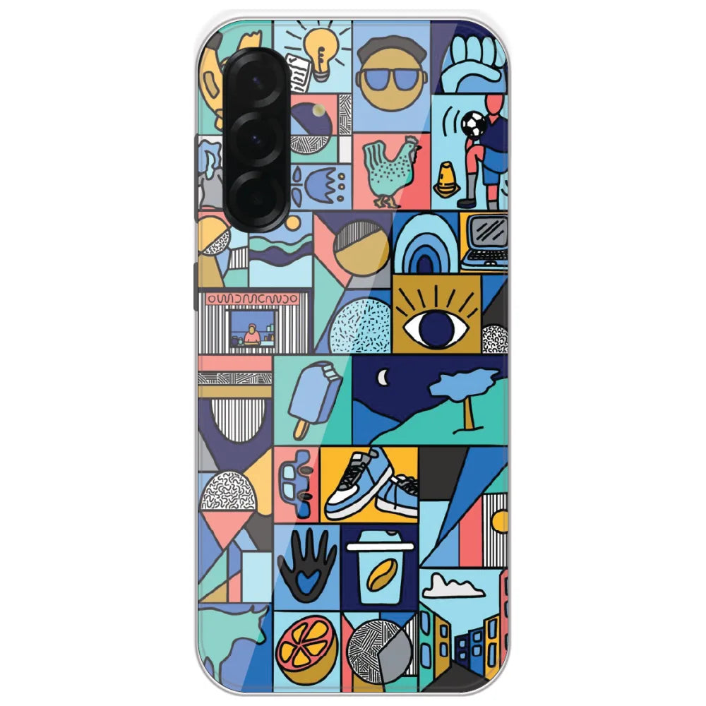 Mint Icon Patchwork - Printed Silicone Case for Samsung Galaxy A36