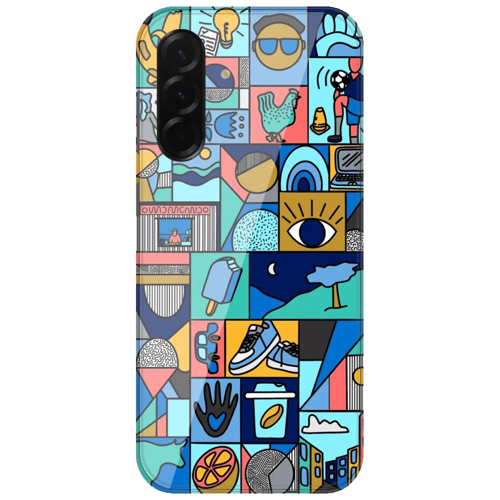 Mint Icon Patchwork - Printed Silicone Case for Samsung Galaxy A37 5G
