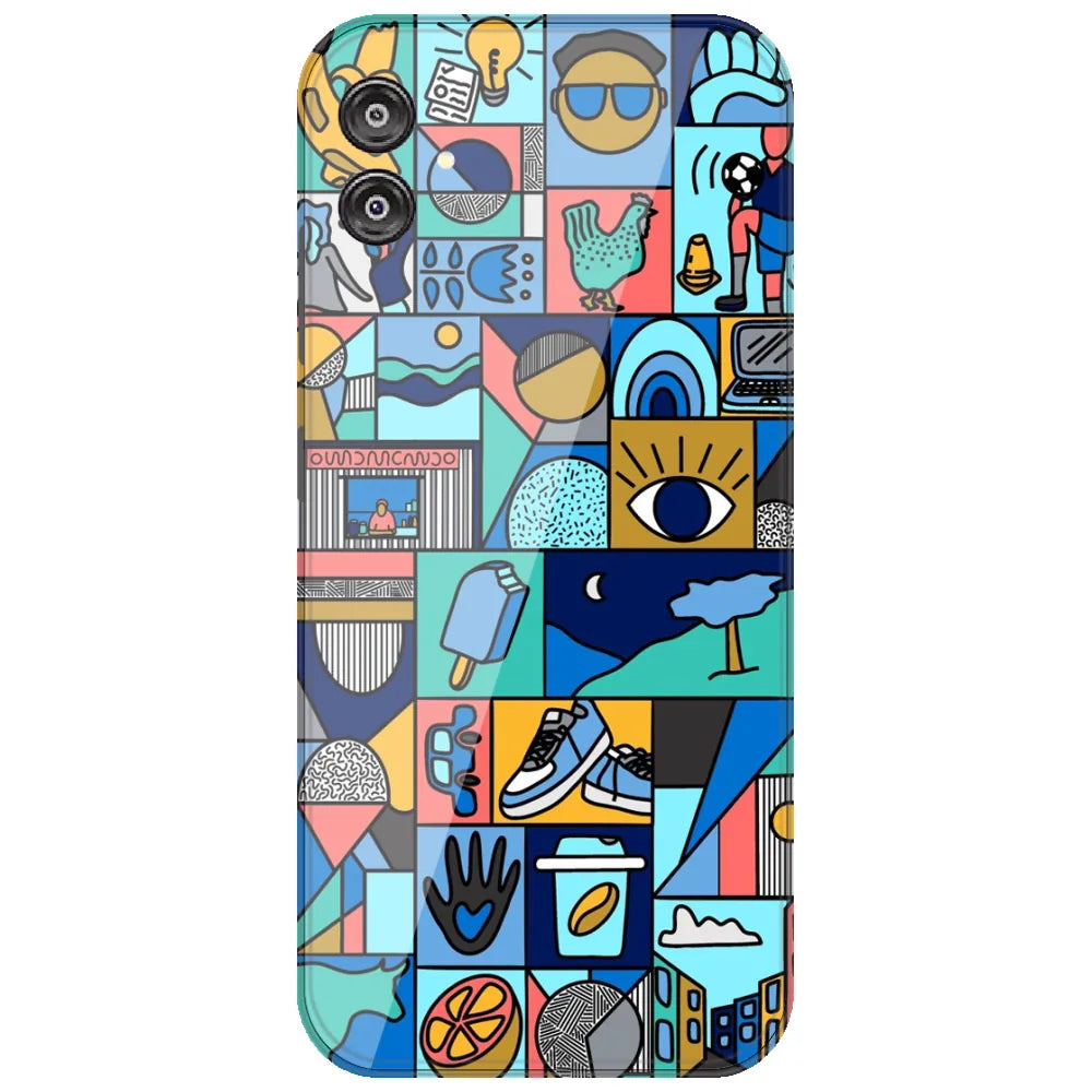 Mint Icon Patchwork - Printed Silicone Case for Samsung Galaxy F04