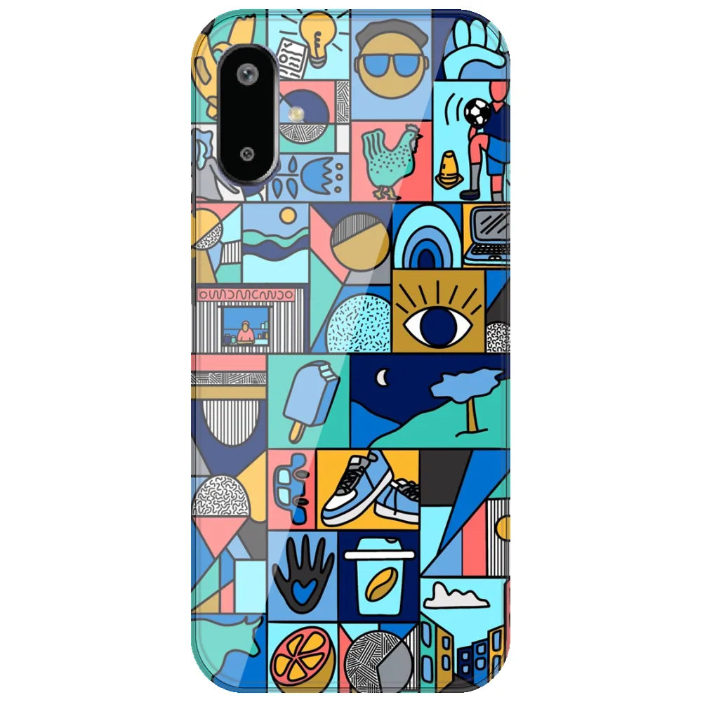 Mint Icon Patchwork - Printed Silicone Case for Samsung Galaxy F06