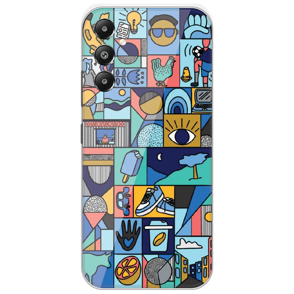 Mint Icon Patchwork - Printed Silicone Case for Samsung Galaxy F15