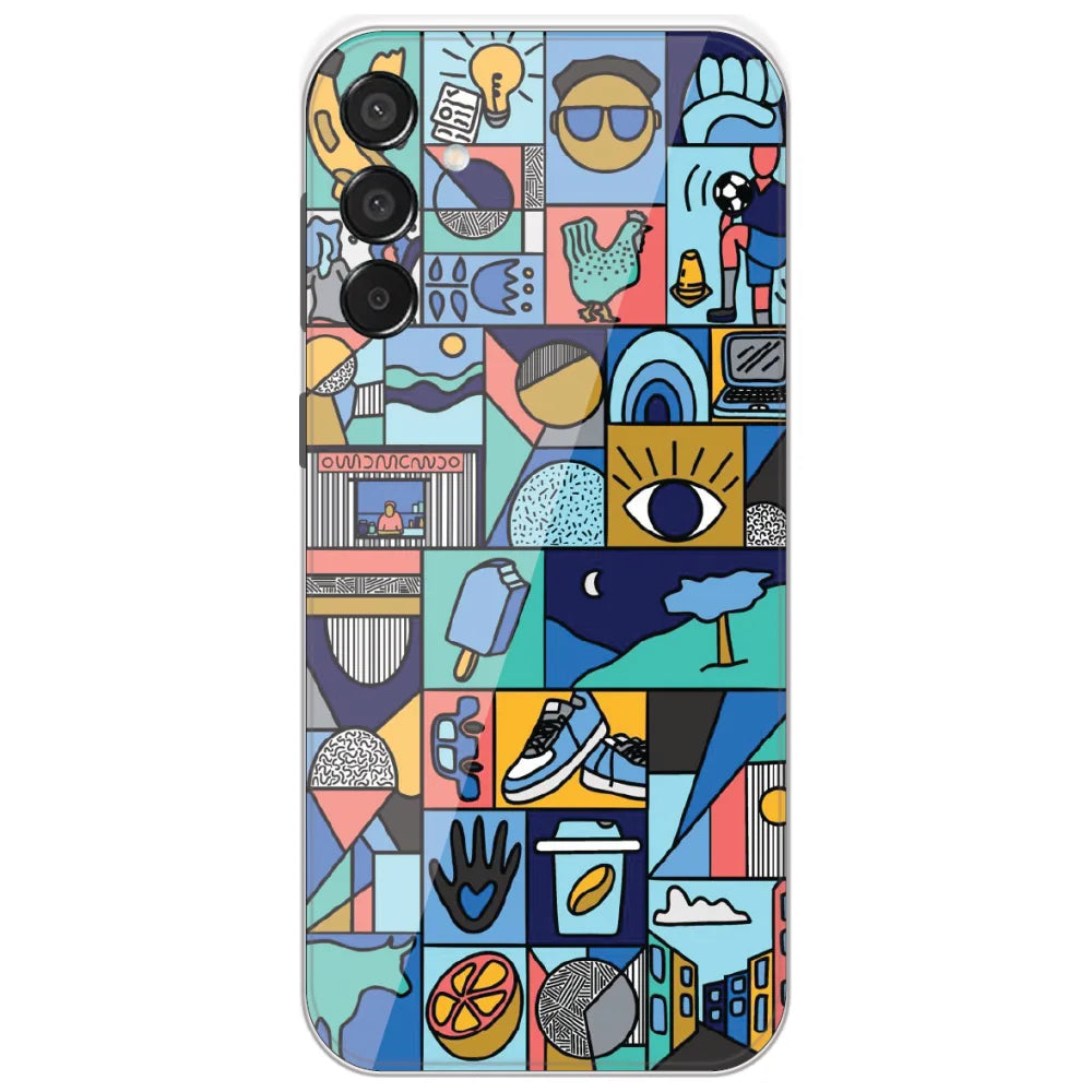 Mint Icon Patchwork - Printed Silicone Case for Samsung Galaxy M15