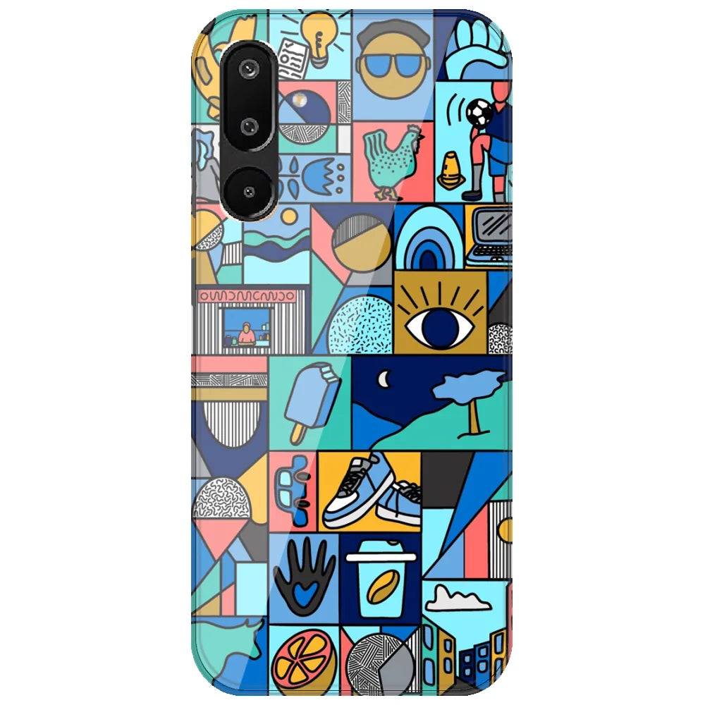 Mint Icon Patchwork - Printed Silicone Case for Samsung Galaxy M16