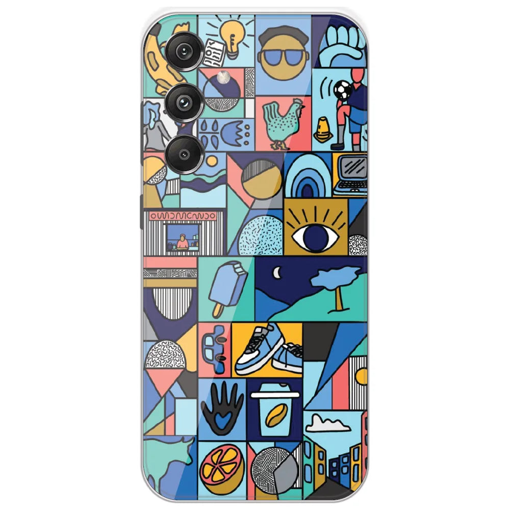 Mint Icon Patchwork - Printed Silicone Case for Samsung Galaxy M34 5G