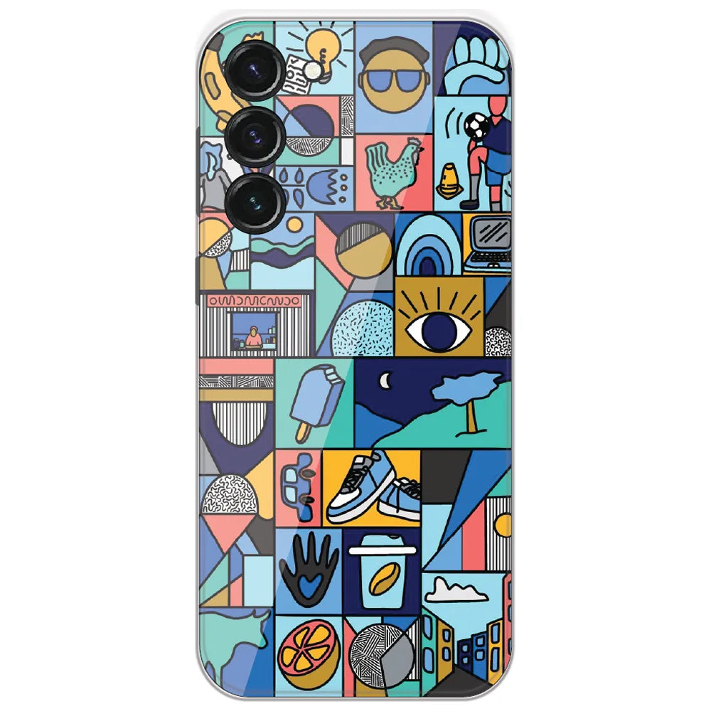 Mint Icon Patchwork - Printed Silicone Case for Samsung Galaxy S23 5G