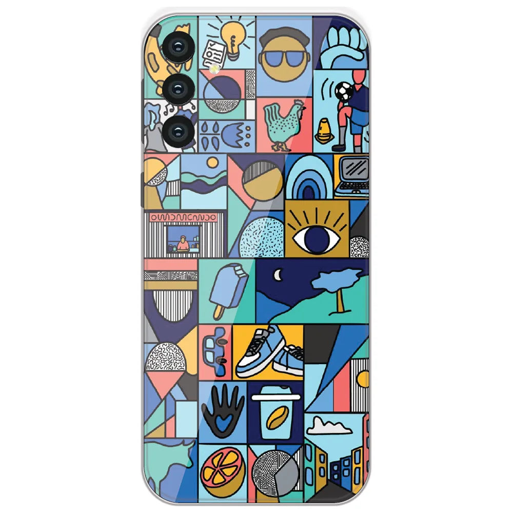 Mint Icon Patchwork - Printed Silicone Case for Samsung Galaxy S24