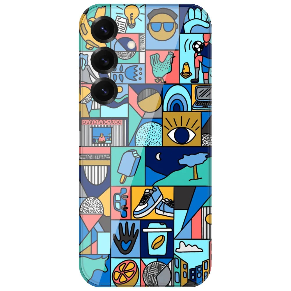 Mint Icon Patchwork - Printed Silicone Case for Samsung Galaxy S25 FE