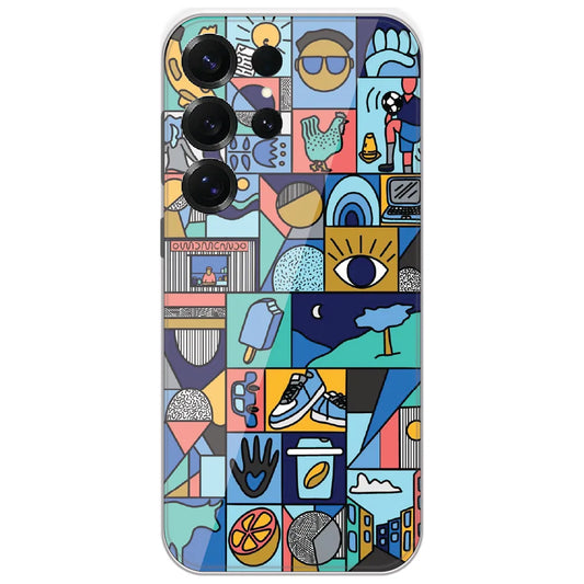 Mint Icon Patchwork - Printed Silicone Case for Samsung Galaxy S25 Ultra