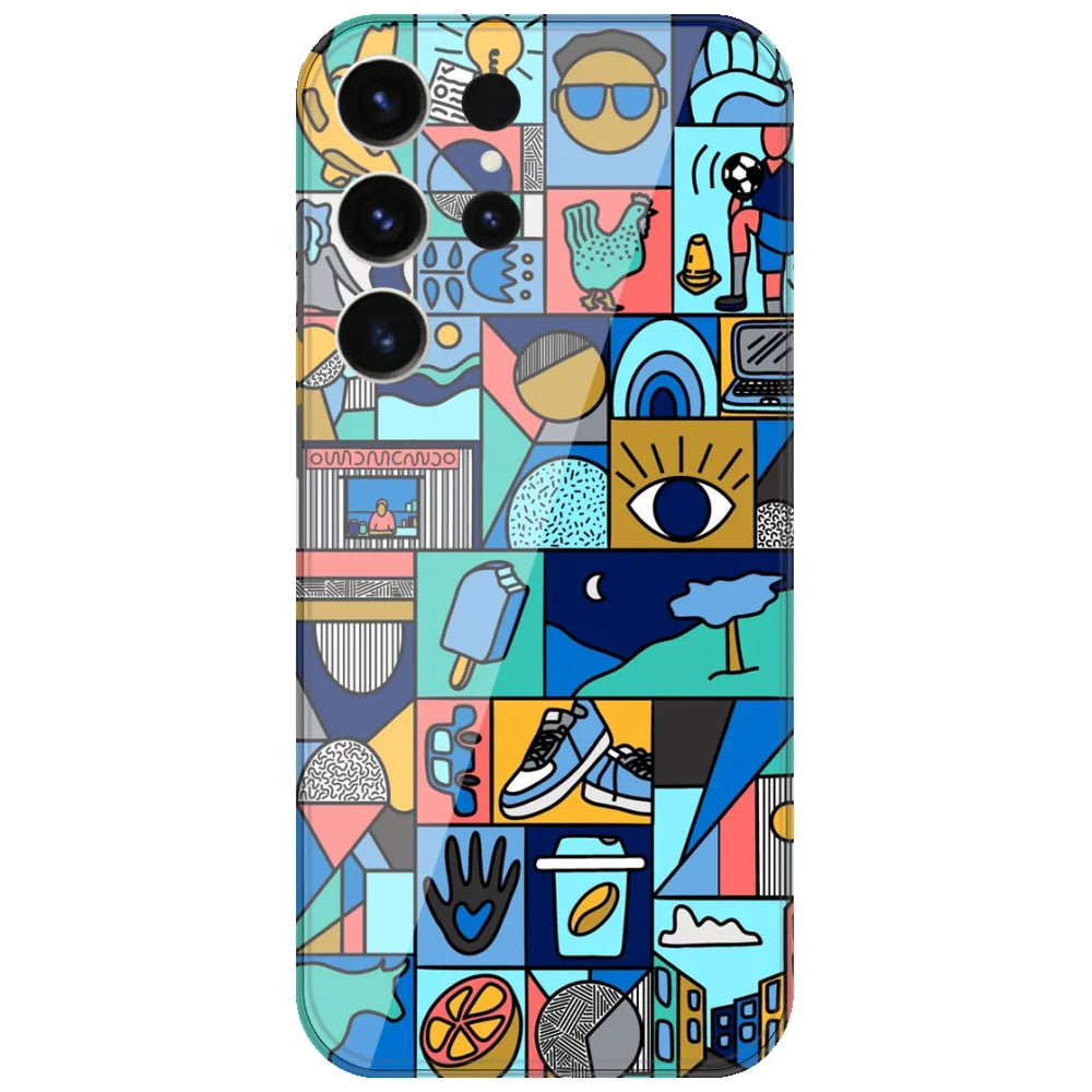 Mint Icon Patchwork - Printed Silicone Case for Samsung Galaxy S26 Ultra