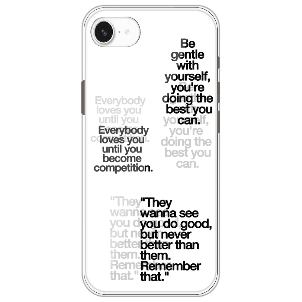 Motivational Quotes - Clear Printed Silicone Case for Apple iPhone 16e