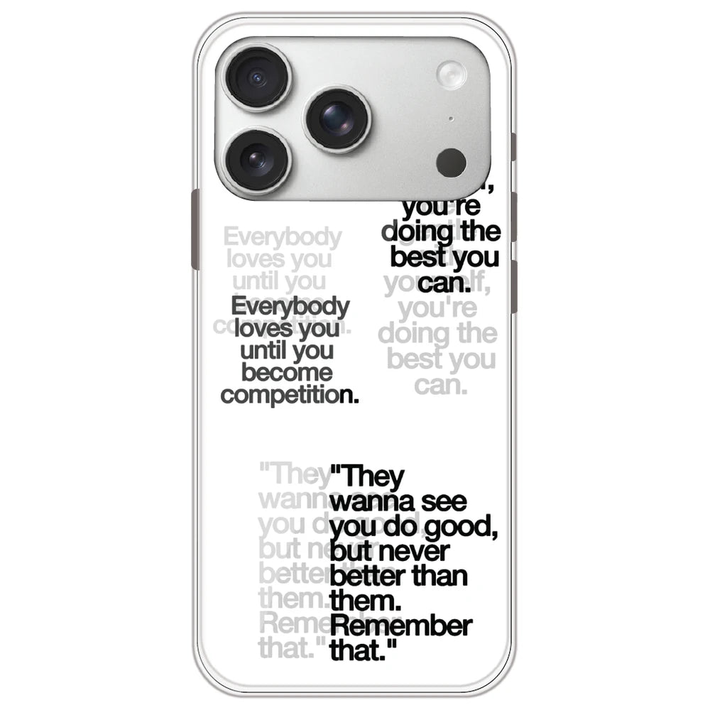 Motivational Quotes - Clear Printed Silicone Case for Apple iPhone 17 Pro