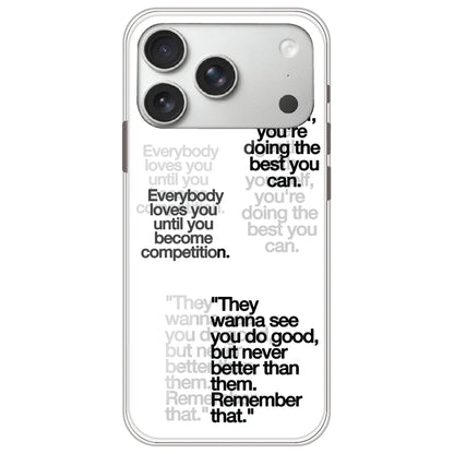 Motivational Quotes - Clear Printed Silicone Case for Apple iPhone 17 Pro