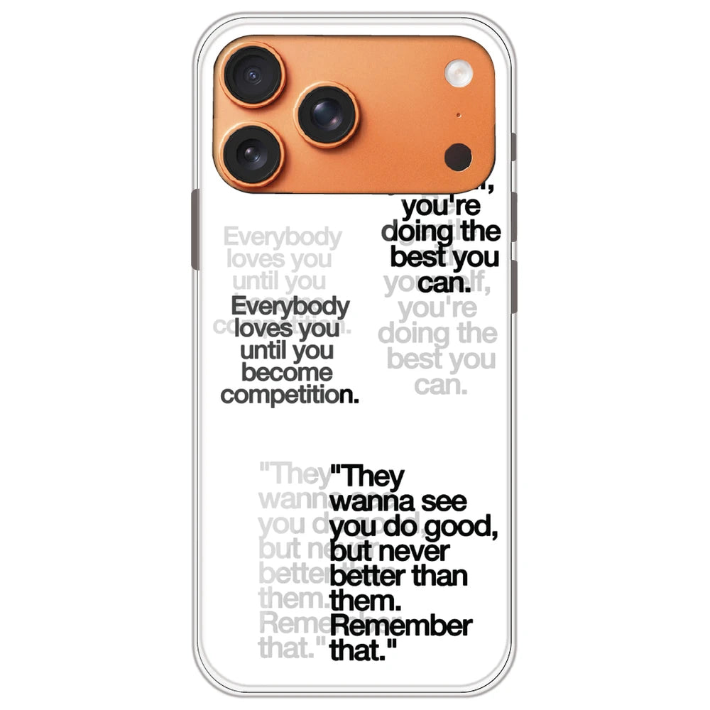 Motivational Quotes - Clear Printed Silicone Case for Apple iPhone 17 Pro Max